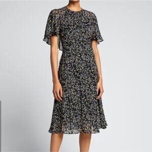 Rickie Freeman for Teri Jon Black Floral Midi Dress